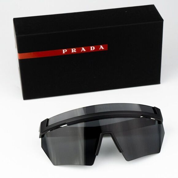 NEW Prada Linea Rossa PS01YS 1BO06F Matte Black Grey Unisex Sunglasses - Picture 3 of 13